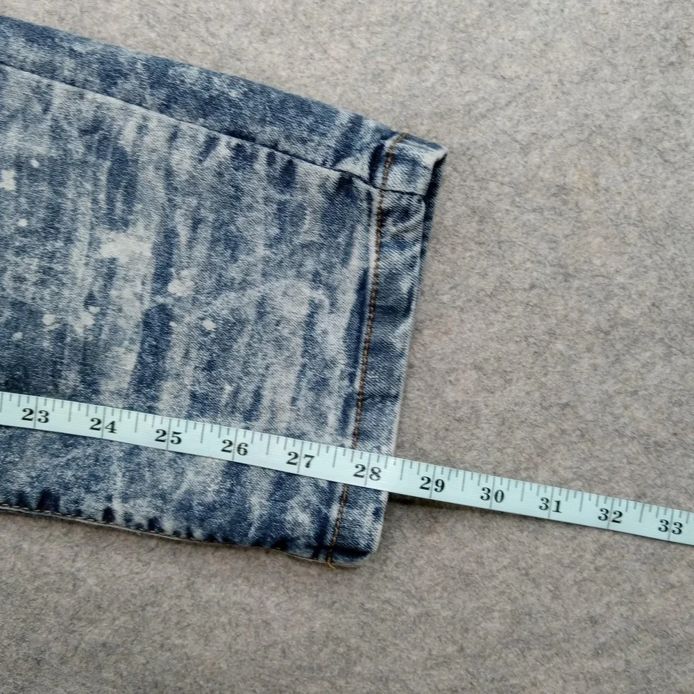 Akademiks Jeans Mens‎ 38x29 Jeanius Acid Wash Moto Biker Straight Stretch Denim
